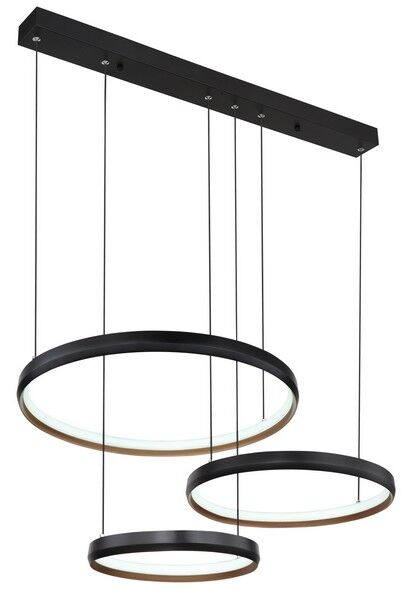 GLOBO 67193-55H HALLI závesné svietidlo LED 55W/1800lm 2700-6000K čierna, opál, zlatá, stmievateľné, diaľkový ovládač
