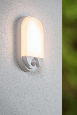 LUCIDE 22864/10/31 HUPS IR vonkajšie nástenné svietidlo so senzorom LED 10W/950lm 3000K IP54 biela, opálová