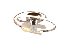 TRIO Reality R67252106 UMEA stropné svietidlo s ventilátorom SMD LED D500mm 38W/4400lm 2700-6500K chrómová, biela, stmievateľné, diaľkový ovládač