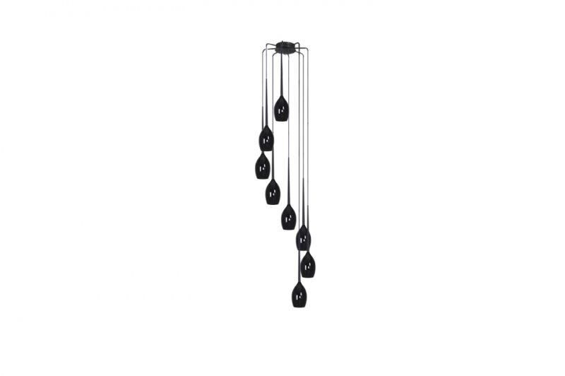 AZzardo AZ0159 DECOline Izzat 8 BLACK stropní závěsné svítidlo 8xE14 50W IP20 lesklá černá