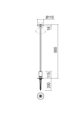 REDO 90465 ELFIC vonkajšie stojanové svietidlo/stĺpik SMD LED V900mm 12W 1402/690lm 3000K IP54 hrdzavohnedá