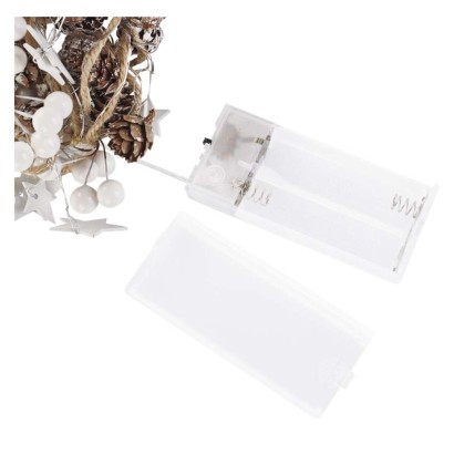 DCGW04 EMOS LED vánoční girlanda – šišky, 1,7 m, 2x AA, teplá bílá