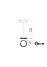 REDO 90312 ILUNA exeriérová stolová lampa SMD LED 2,5W 145lm-150lm 2700K-3000K IP65 čierna