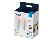 Philips Wiz Colors 8719514551275 LED žiarovka E14 C37 4,9W/470lm 2200-6500K+RGB sviečka 2-set