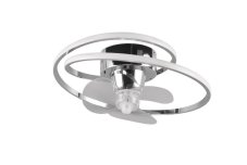 TRIO Reality R67252106 UMEA stropné svietidlo s ventilátorom SMD LED D500mm 38W/4400lm 2700-6500K chrómová, biela, stmievateľné, diaľkový ovládač