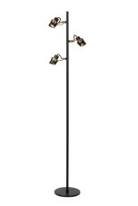 LUCIDE 34744/03/30 TUNDRAN stojacia lampa V1500mm 3xGU10 čierna, mosadzná