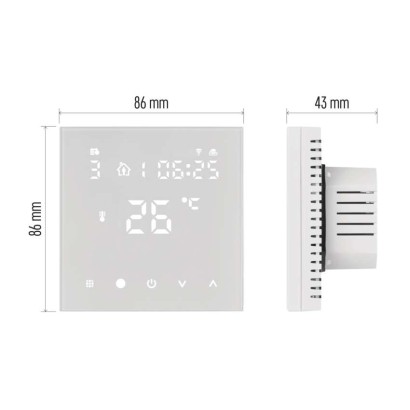 Emos P56201UF GoSmart Digitální pokojový termostat pro podlahové topení, bílá, Wi-Fi