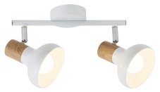 RABALUX 5944 Holly spot E14 2x40W biela, imitácia dreva