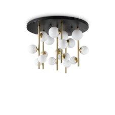 Ideal Lux 328393 PERLAGE stropní svítidlo 18xG9 D750mm saténová mosadz, bílá