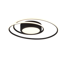 TRIO 672310232 YAVA stropné svietidlo LED D600mm 56W/6800lm 2700 - 6000K matná čierna, stmievateľné, diaľkový ovládač