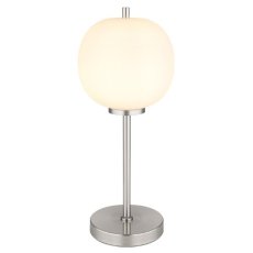 GLOBO 15345TNO BLACKY I stolná lampička V450mm 1xE14 matný nikel, biela