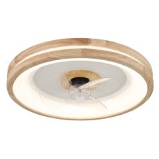 GLOBO 03650 GATIAN stropní svítidlo s ventilátorom D500mm LED 30W/2250lm 2700-6500K bílá, dřevo, dálkový ovladač