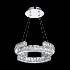 LUXERA 62428 SANTANA LED závěsné svítidlo 400 mm 24W, 4000K, chrom / čiré sklo