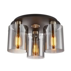 ITALUX SPL-5581-3SC-SC-SG Sardo stropné svietidlo 3xE27 D390mm saténový nikel, šedá