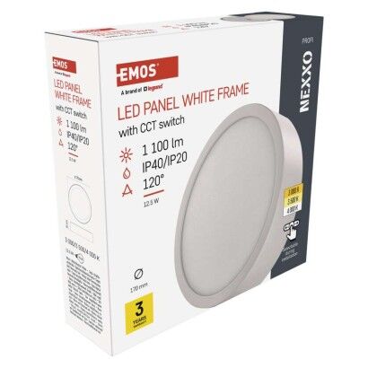 Emos ZM5133 LED NEXXO stropní/nástěnné přisazené klasické svítidlo kruh průměr 170 × 42 mm 12,5W 1100lm 3000/3500/4000K bílá
