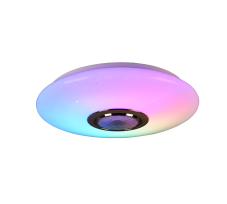 TRIO R69031101 MUSICA stropné svietidlo LED D410mm 15,5W/1700lm 3000-6000K biela, RGB, Bluetooth, stmievateľné, diaľkový ovládač, starlight efekt