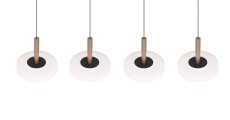 TRIO 354910465 CELESTE závěsné svítidlo SMD LED 4x7,5W/750lm 3000K černá, kávová, switchdimmer