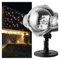 DCPC03 EMOS LED dekoratívny projektor – padajúce vločky, IP44, biela