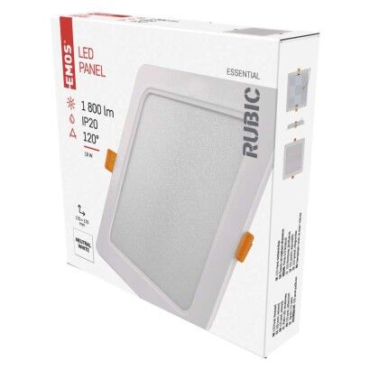 Emos ZD2442 LED RUBIC stropní vestavné klasické svítidlo čtverec 170 × 170 × 26 mm 18W 1800lm 4000K bílá