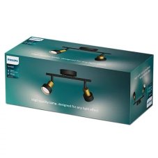 Philips 8720169299894 Conduit stropné bodové svietidlo/spot 2xGU10 čierna, mosadzná, ClickFix