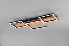 TRIO 622910332 HARPER stropní svítidlo SMD LED 30W/4000lm 3000K černá matná, drěvo, switchdimmer