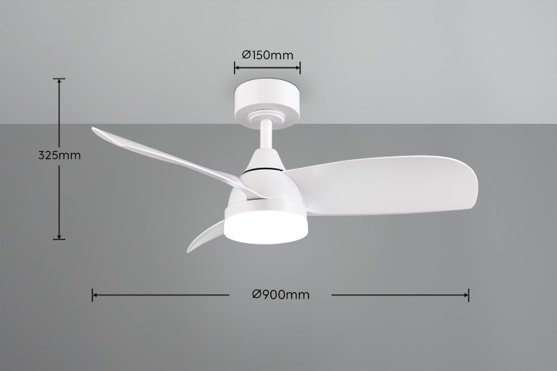 TRIO Reality R62732131 HELSINKI Stropný ventilátor s osvetlením D900mm SMD LED 20W/2500lm 2700-6000K biela, diaľkový ovládač