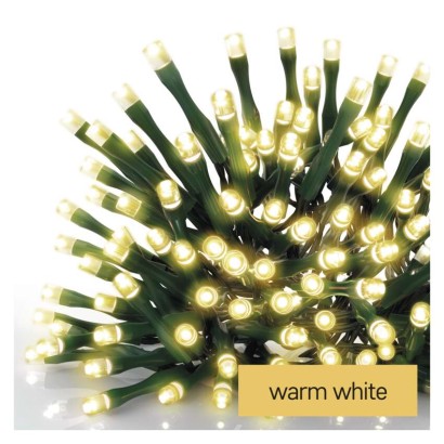 D4AW05 EMOS CLASSIC vánoční řetěz 240 LED, zelený drát, 24m, časovač, teplá bílá, IP44