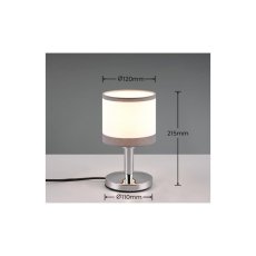TRIO Reality R59551006 DAVOS dotyková stolní lampička V220mm 1xE14 chromová, bílá ON/OFF
