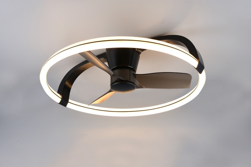 TRIO Reality R64262132 STOCKHOLM Stropné svietidlo s ventilátorom D730mm SMD LED 37W/4300lm 2700-6500K čierna, diaľkový ovládač