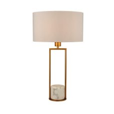 Searchlight EU2871GO TABLE dekorativní lampa na komodu E27 60W 62cm bílý mramor/zlatá