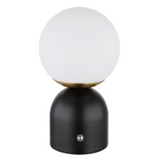 GLOBO 21006S JULSY dotyková stolná lampička V210mm LED 2,5W/189lm 2700+4000+6500K matná čierna, vrátane CR18650 1800mAh 3,7V, USB kábel
