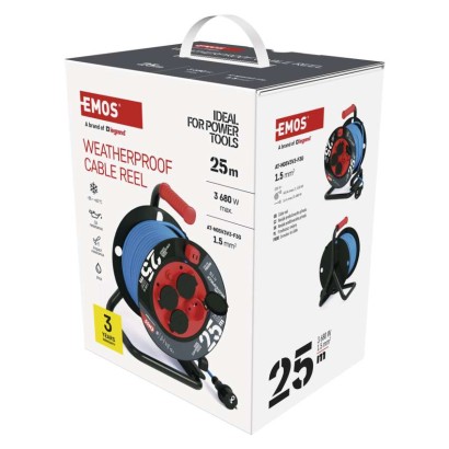 EMOS P08525W Prodlužovací kabel na bubnu 25m IP44 modrá