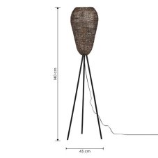 TRIO 465300104 ZIVA stojacia lampa V1400mm 1xE27 čierna, starožitná mosadz