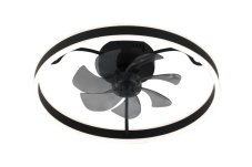 RABALUX 71337 Fanfy stropní svítidlo s ventilátorem D500mm LED 40W/2200lm 3000+4000+6000K černá, stmívatelné, dálkový ovladač