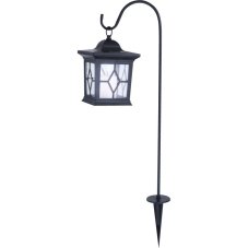 33270 GLOBO Exteriérové solárne LED svietidlo, zapichovací Lampáš na osvetlenie záhrad a terás s efektom ohňa, 1x 0,06W 2700K IP44 čierna