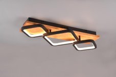 TRIO 643210332 RAMA stropné svietidlo SMD LED 32W/3800lm 3000K čierna matná, drevo, switchdimmer