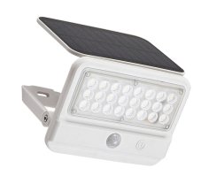RABALUX 77090 Flaxton solárne nástenné svietidlo so senzorom LED 7W/700lm 4000K IP54 biela, priehľadná