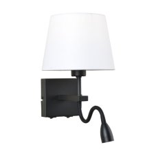 Italux WL-1122-2-BL-BM-RO-WH LED nástenné svietidlo Norte 1x60W+3W/350lm E27+LED 3000K matná čierna, biela