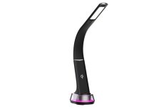 Immax 08973L CORELLA stolová lampa LED  7W 150-450lm 3000-6000K RGB podsvietenie, čierna, strieborná, dotykové ovládanie, nočné podsvietenie, stmievateľné, RGB, CCT