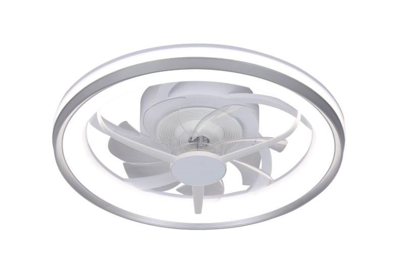RABALUX 71335 Fanricius stropní svítidlo s ventilátorem D480mm LED 40W/2200lm 3000+4000+6000K stříbrná, stmívatelné, dálkový ovladač