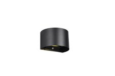 TRIO Reality R27769132 TALENT vonkajšie nástenné svietidlo so senzorom SMD LED 2x5W/50lm 3000K IP44 čierna matná, nabíjateľná batéria, USB-C port