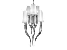 AZZARDO AZ0173 DECOline DIABLO 3+3 WHITE stropné závesné svietidlo 12xE14 11W IP20 biela/chróm