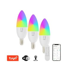 IMMAX 07716CDO NEO LITE Smart žiarovka LED E14 6W 470lm 2700K-6500K RGB biela tri kusy v balení