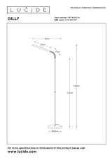 LUCIDE 36712/05/31 GILLY Stojíci lampa ke čtení LED 5W bílá