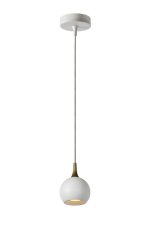 LUCIDE 09434/01/31 FAVORI závesné svietidlo D90mm 1xGU10 biela, mosadz