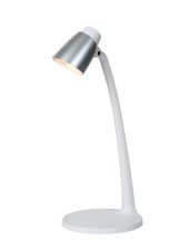 LUCIDE 18660/05/31 LUDO stolové svietidlo LED 4,5W/350lm 3000K biela, strieborná