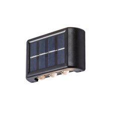 RABALUX 77024 Kangton solárne nástenné svietidlo reflektor LED 1,2W/8lm 3000K IP44 čierna, súmrakový senzor