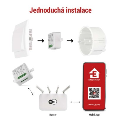 EMOS H5105 GoSmart spínací modul 1kanálový Wi-Fi
