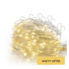 D3CW01 EMOS DROP dekoračná reťaz - cencúle 54 LED 1,7m teplá biela, 8 módov, IP44