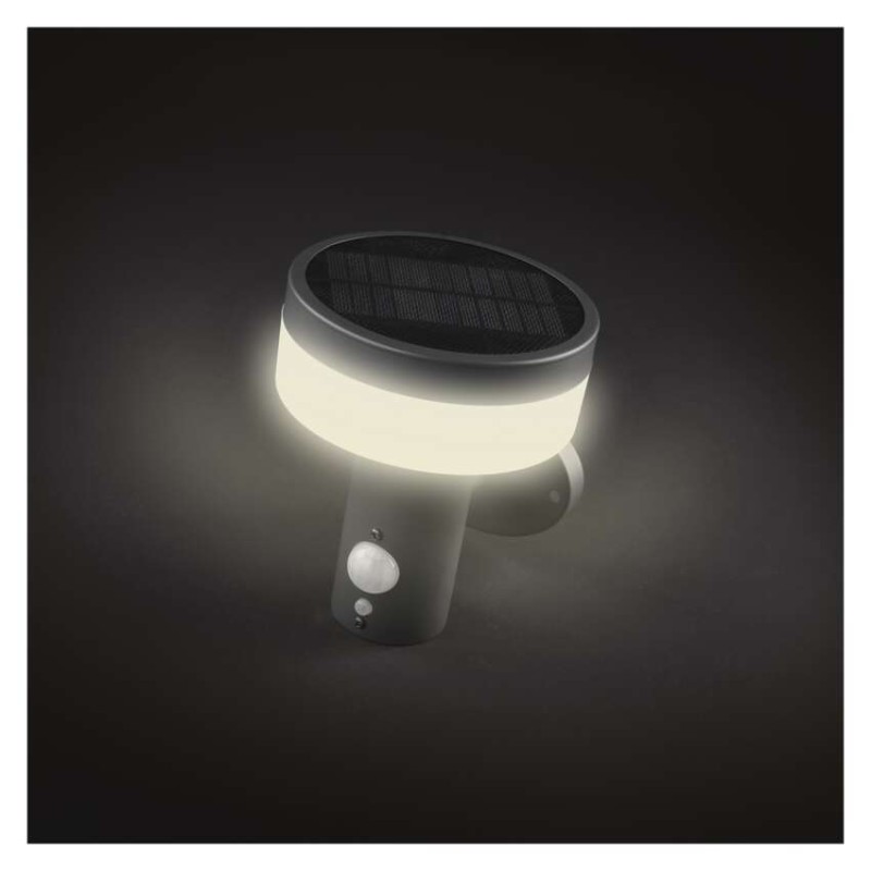 EMOS ZGJ044S TERION solárne nástenné exteriérové svietidlo LED 147 × 125 × 146 2W 200lm 3000K IP44 so senzorom antracit
